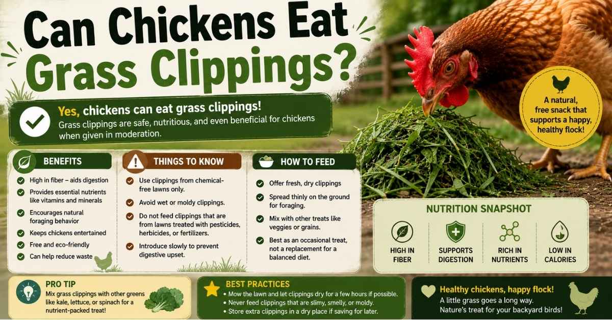 Can Chickens Eat Grass Clippings