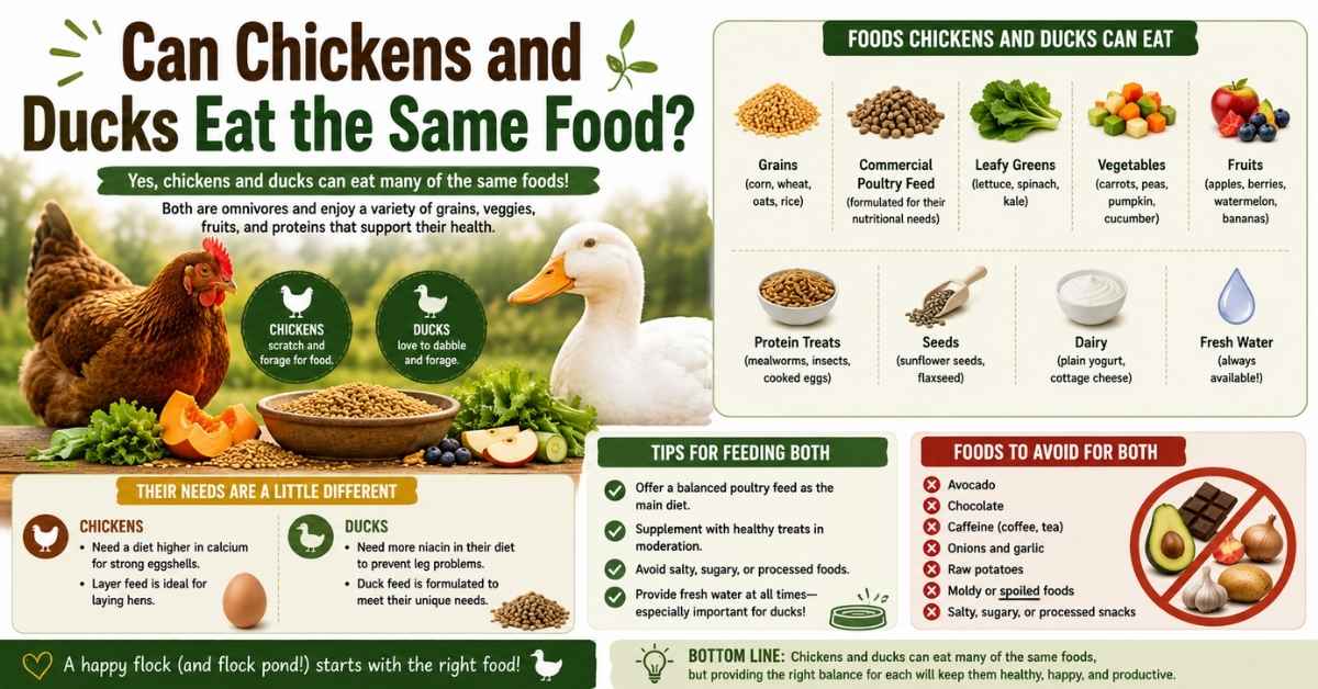Can Chickens and Ducks Eat the Same Food